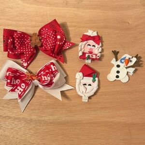 Festive Holiday Hair Bow Set for Kids 🎀